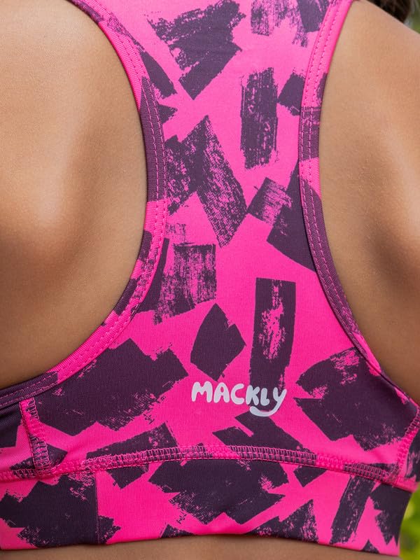 Image of mackly Girls Sports Bra - Comfortable, Supportive & Stylish Activewear Pink