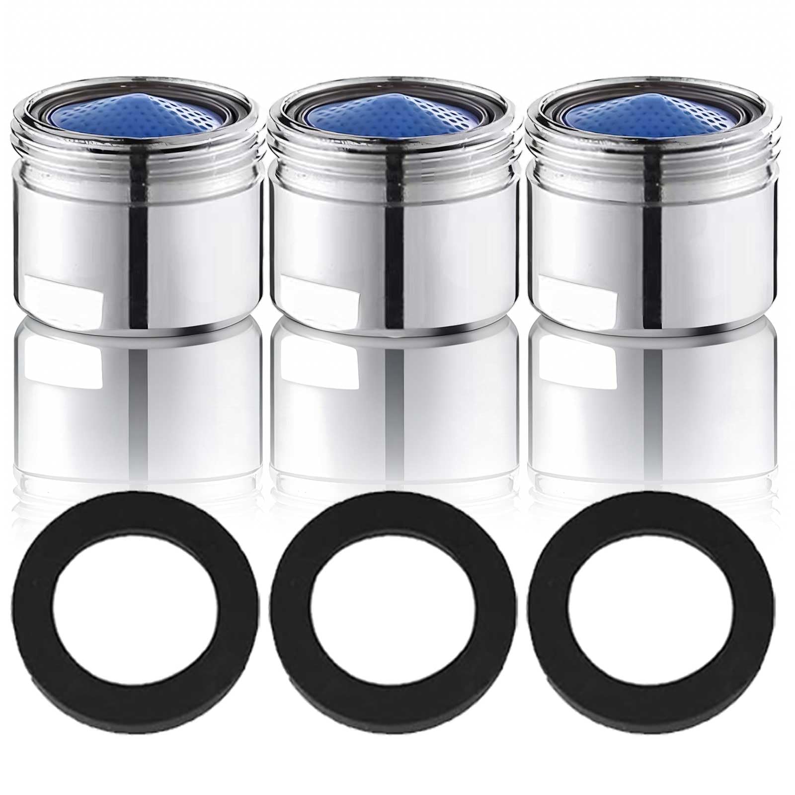 3Pcs Faucet Aerator, 22mm Male Copper Water Saver Tap Filter Replacement Parts for Bathroom Kitchen