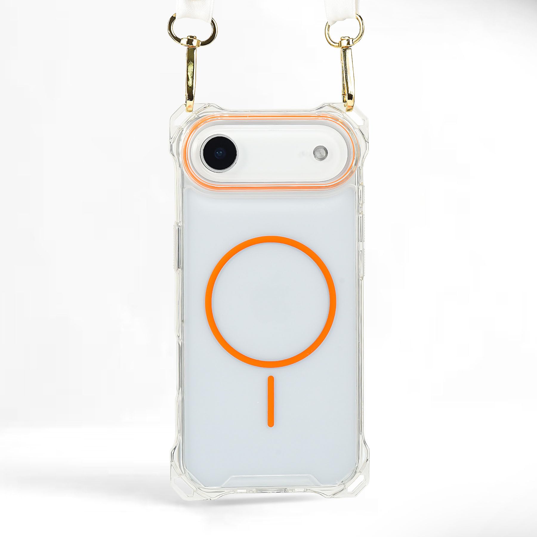 Coque antichoc iPhone Air cordon orange contre les chutes et pertes