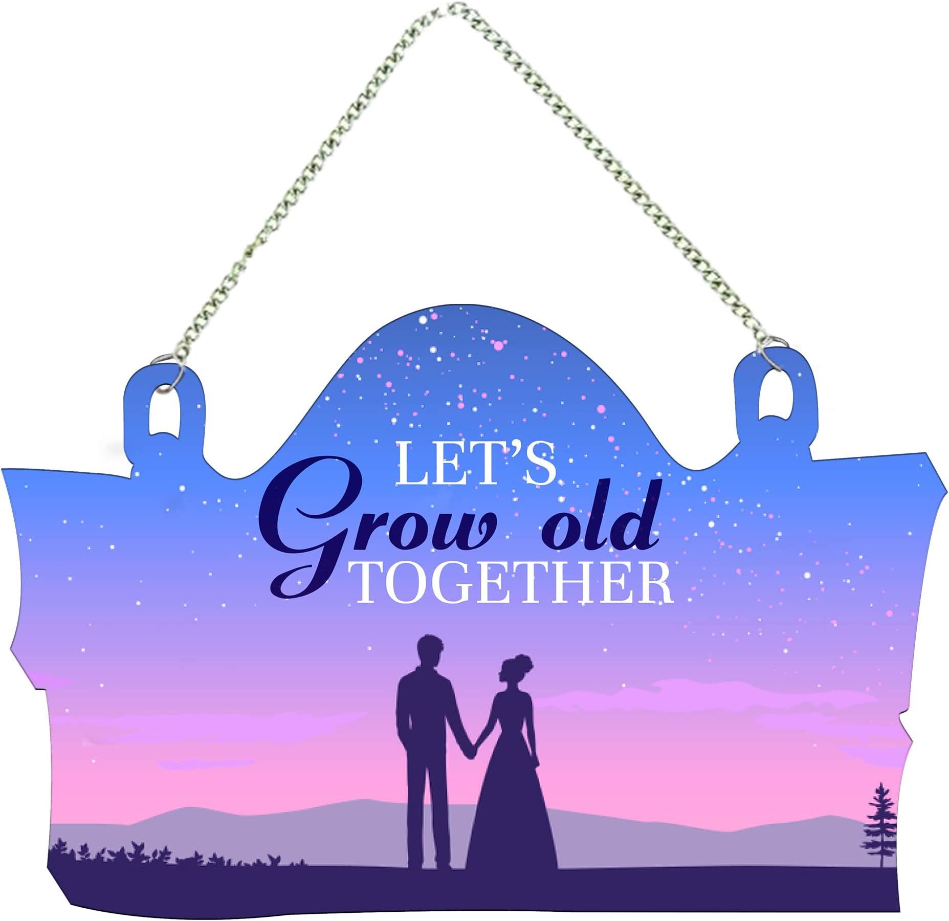 Artvibes Lets Grow Old Together Couple Love Printed Decorative Mdf Wood Wall Art For Valentine's Day | Quotes Decor Item | Gift Items For Girlfriend Boyfriend Husband Wife | Wall Art Print (WH_3703N)