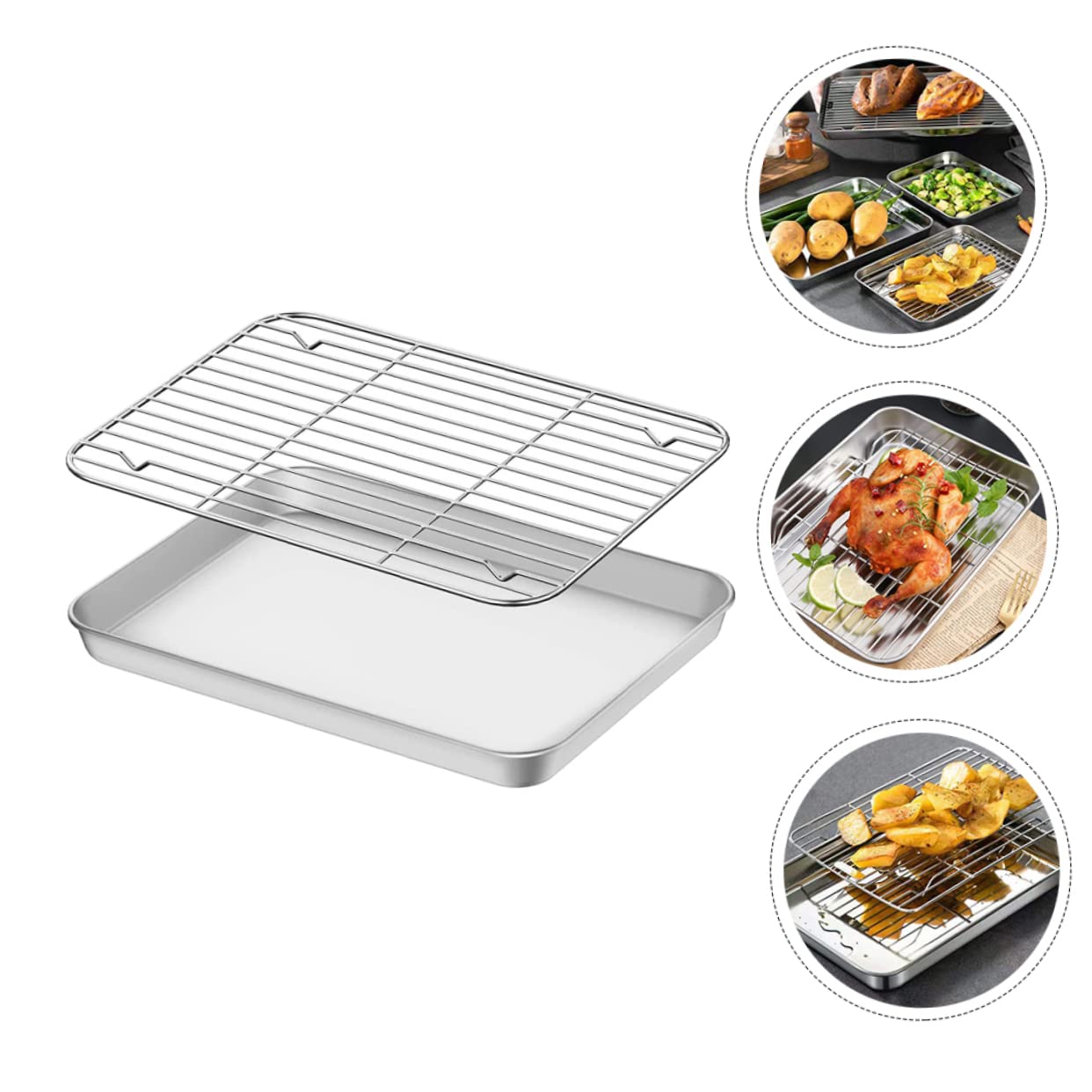 LABRIMP Rejilla Inoxidable Para Hornear Bandeja Para Hornear Resistente Al Desgaste Bandeja Para De Cocina Para Suministros Para