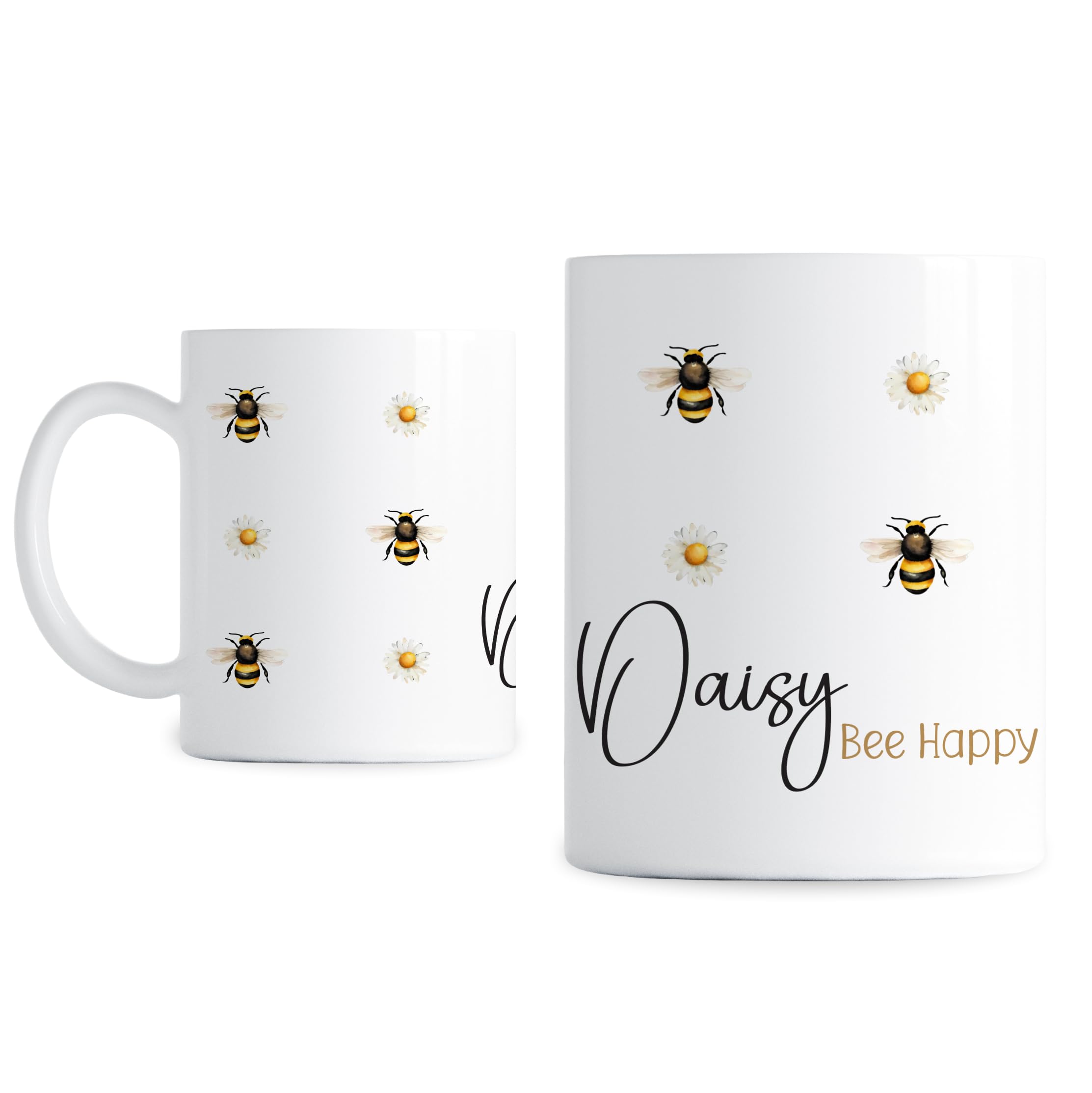 Personalised Mug Bee and Daisy | Any Name/Wording | Birthday Gift | Adorable Gift |