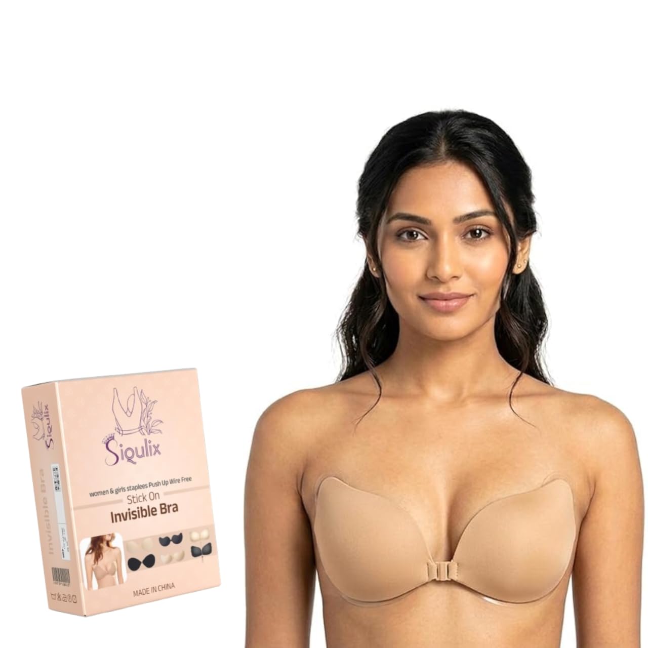 siqulix Womens Supportable Adhesive Bra | Ideal for Backless & Strapless Outfits | Seamless and Invisible | Stick-On Bra with Lift & Shaping | Strong and Skin-Friendly Adhesive-picture-33