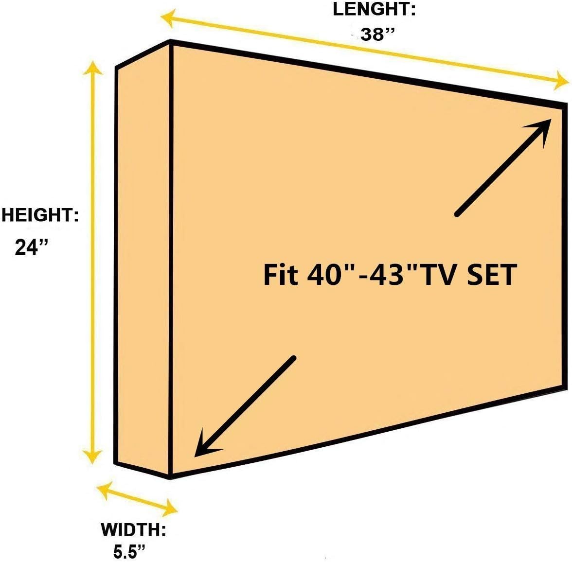 Free Shipping 🛒 BroilPro Accessories Outdoor 40-43 TV Set Cover,Scratch Resistant Liner Protect LED Screen Best-Compatible with Standard Mounts and Stands (Black) … …