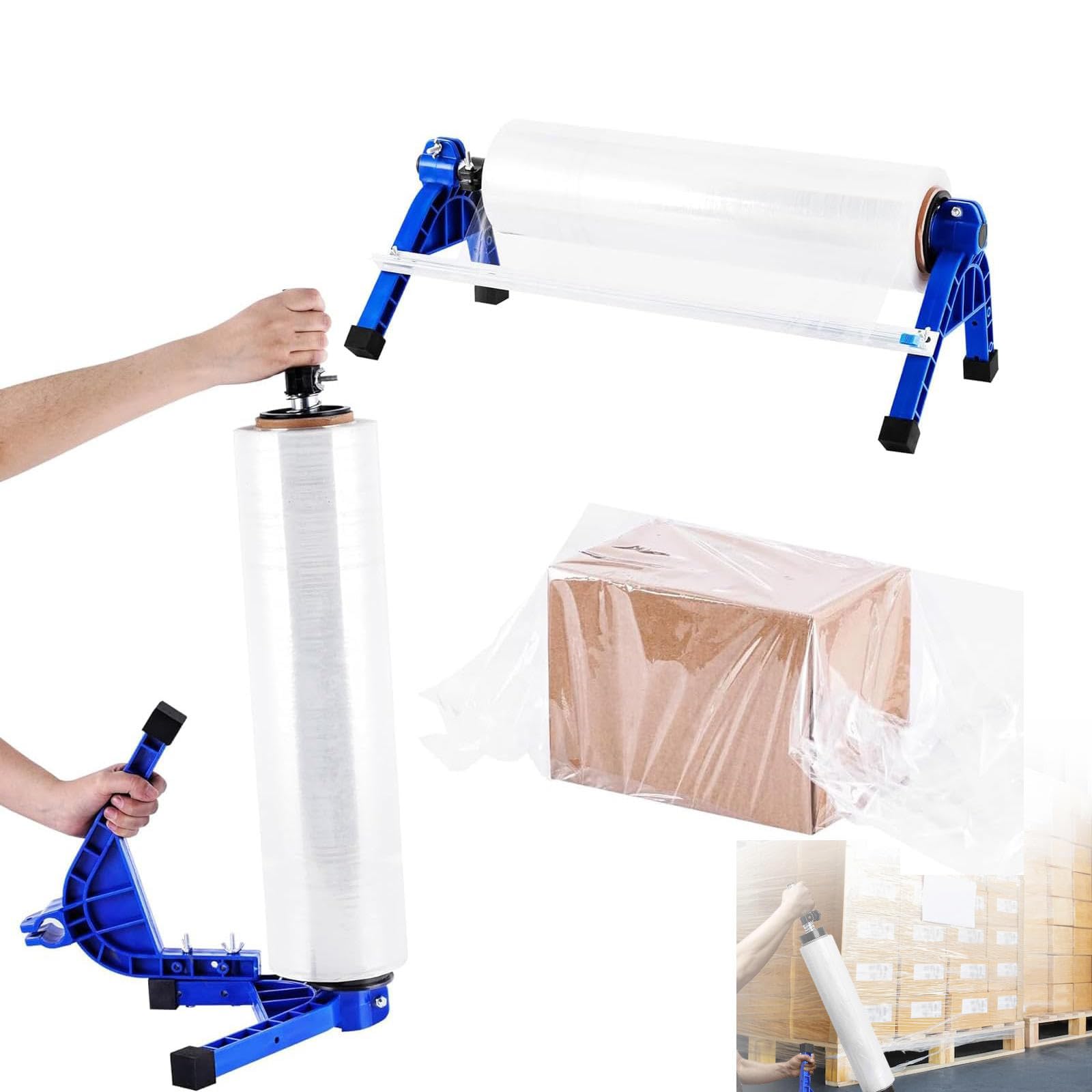 Dispenser di film estensibile - Macchina imballatrice manuale 2 in 1 per pellicola estensibile, 55 cm