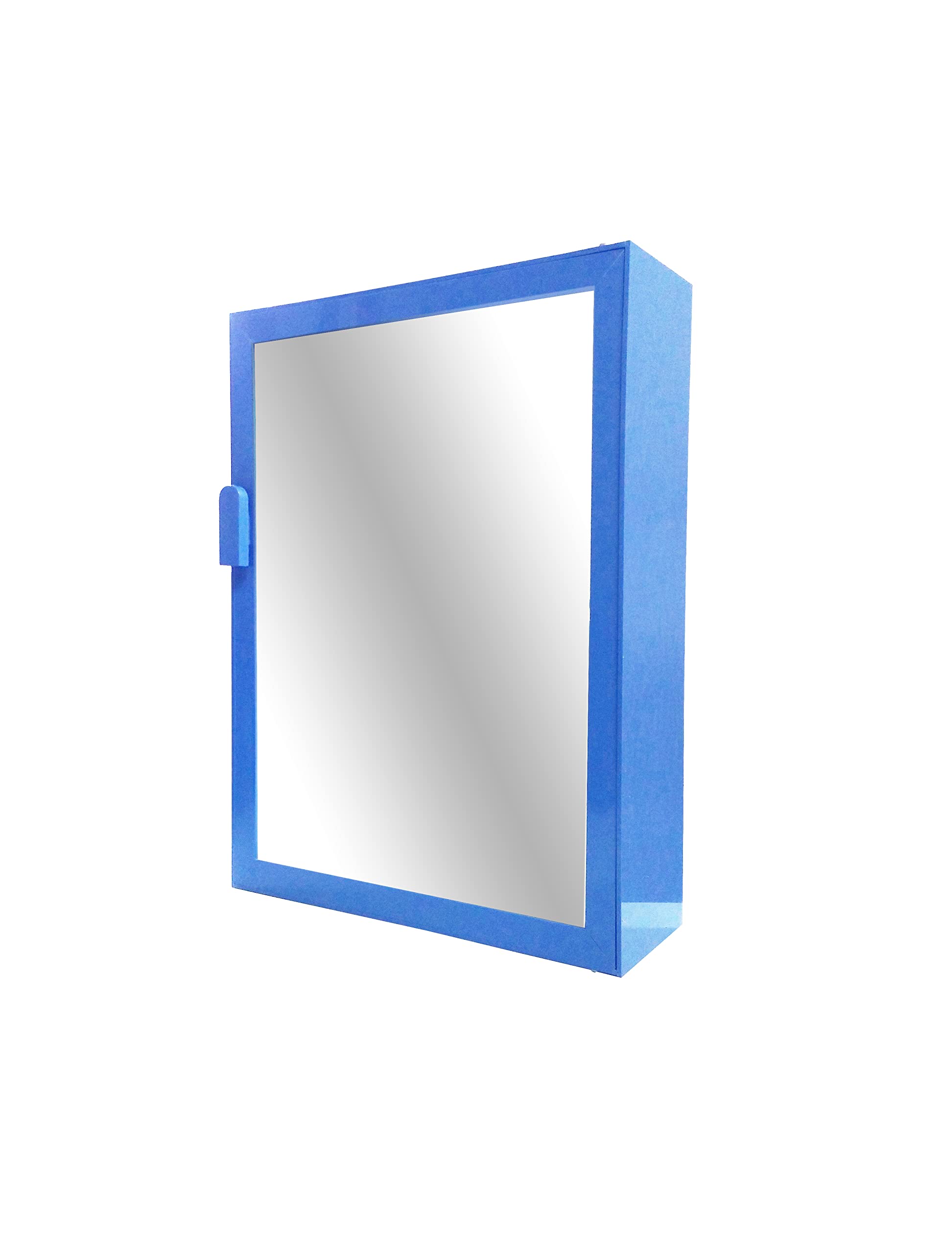 WINACO Payal Lapis Blue Acrylic Plastic Single Door Big Mirror (12" x 4" x 16") Bathroom Cabinet.