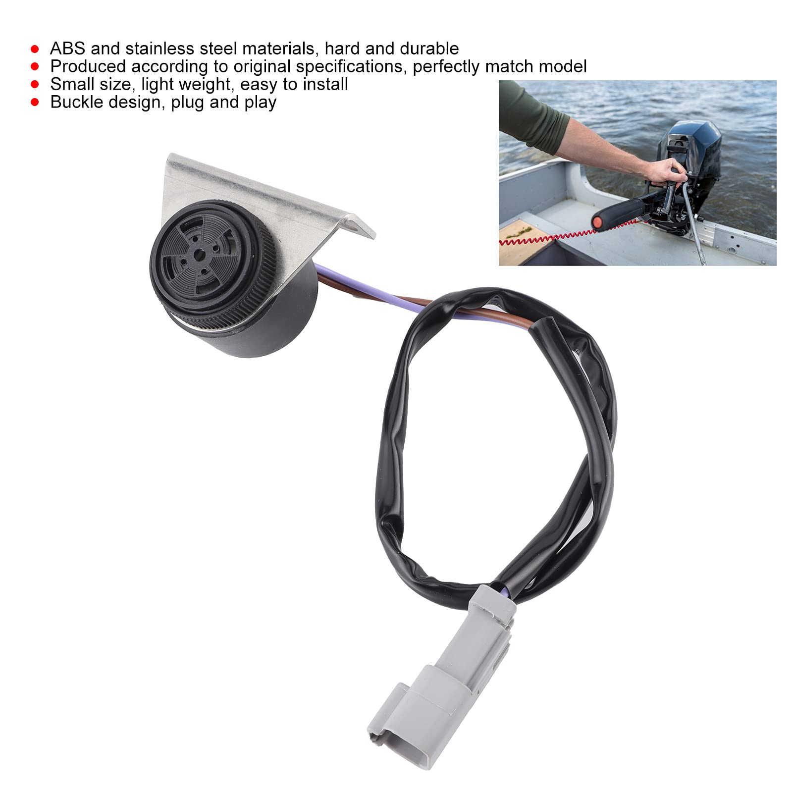Avvisatore acustico 353629 Cicalino di allarme Cicalino Accessori per barche marine Durevole ABS Acciaio inossidabile Plug and Play Sostituzione per barca Yacht RV