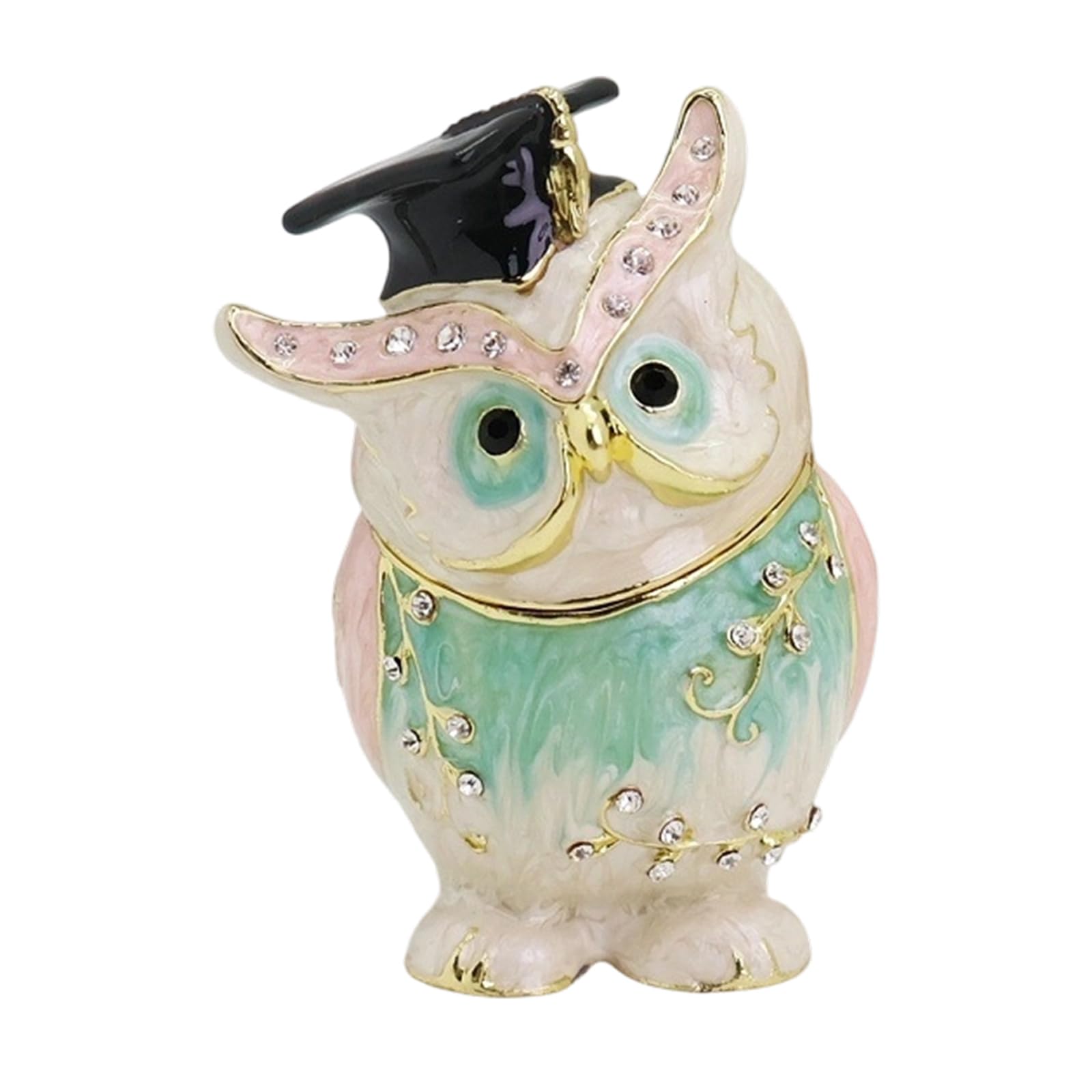 Kaeltsyn Artistic Owl Doctor Shape Small Trinket Box Jewelry Container Metal Texture Suitable for Small Jewelry Organization Doctor Owl Knickknack Box
