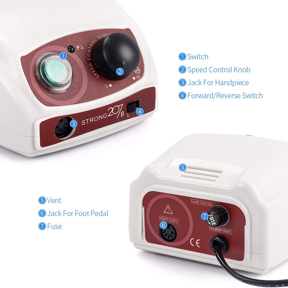 Amazon.com: Strong 207B 35000RPM 65W Electric Manicure Drill for