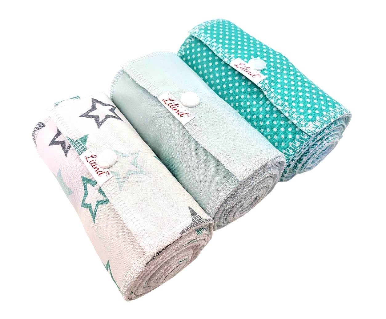 Lilind® Wiederverwendbares Toilettenpapier, 30 Stück, waschbar, ohne Papierhandtücher, Familientuch, biologisch, ohne Abfall, Grün
