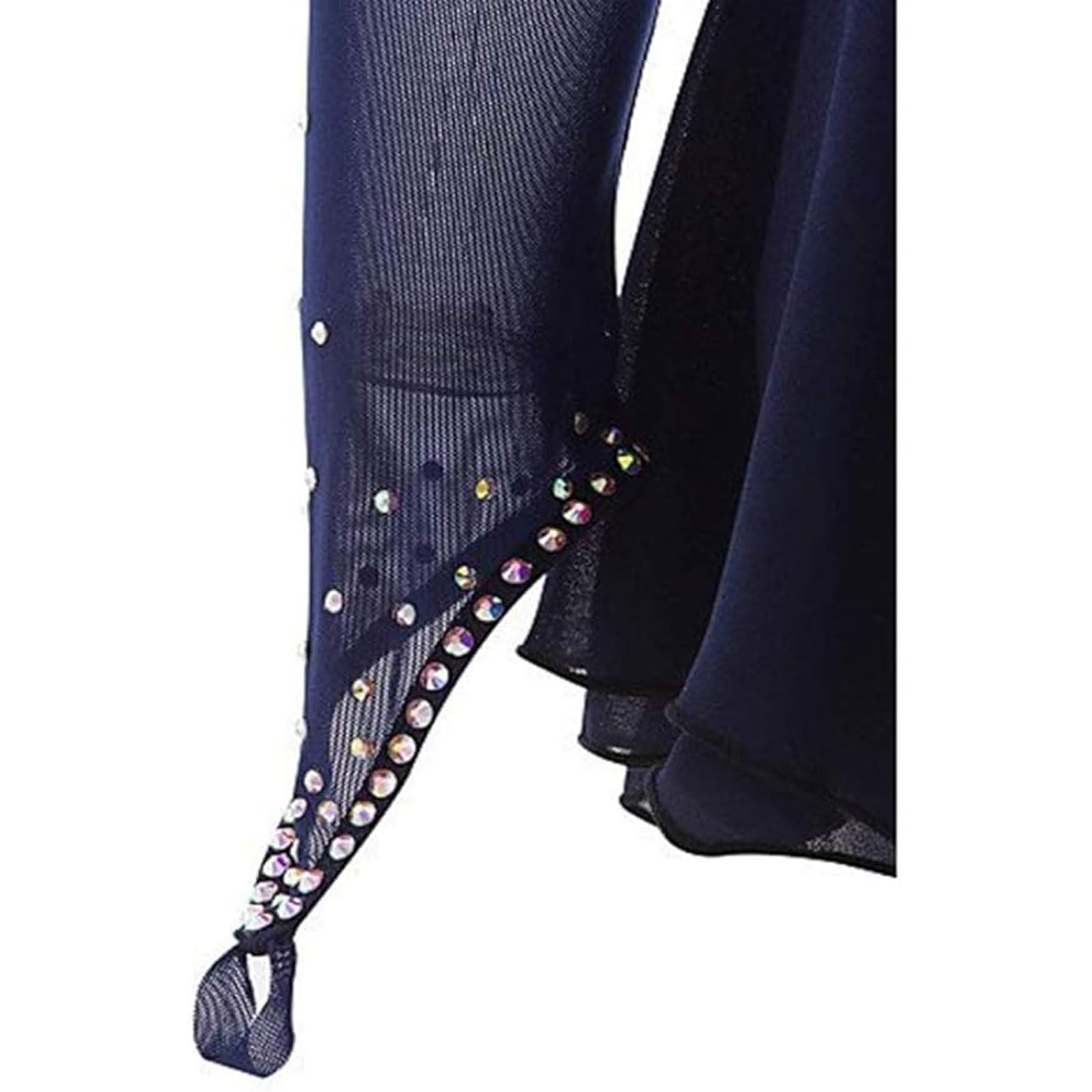Abito da Prestazione da Pattinaggio Artistico su Ghiaccio Donna Costume da Pattinaggio a Rotelle su Ghiaccio a Maniche Lunghe Body da Ginnastica Ritmica Eleganti con Strass