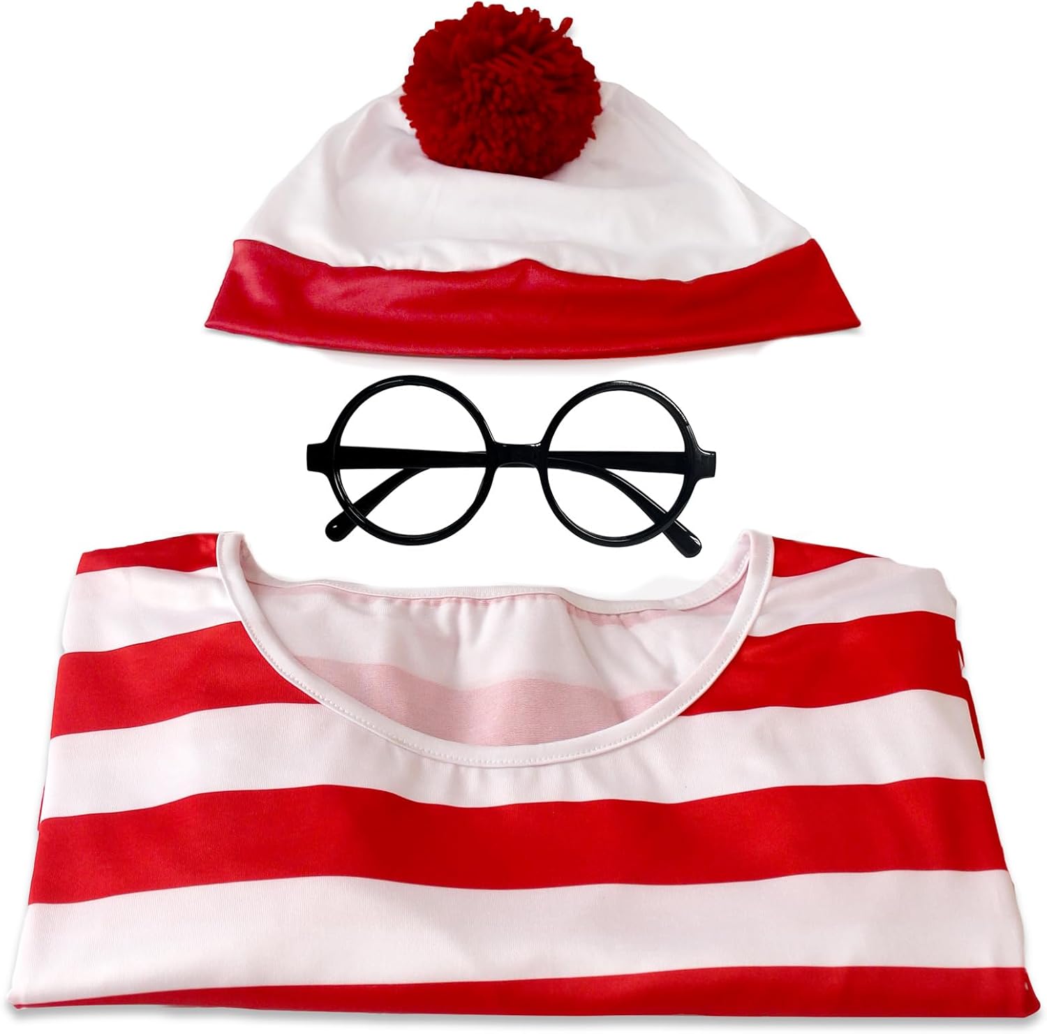 Wildarms Women Red Striped Shirt & Hat Wally Costume Set - Halloween Costumes, Christmas,Party Outfit & Theme Parties - Image 4