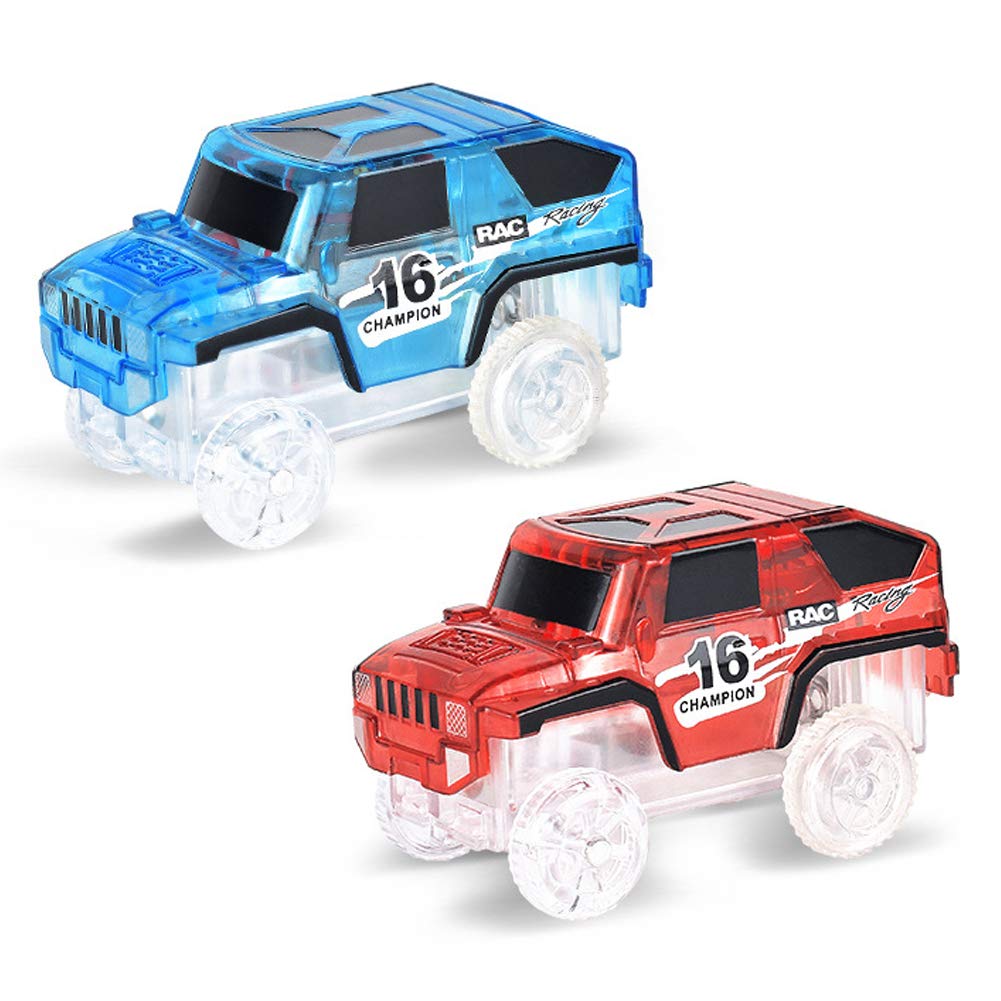 Teydhao Led Flashing Light Transparent Electric Race Car Magic