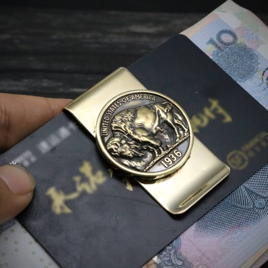 Metal Money Clip, Brass Yak Coin Moneyclip, Retro Money