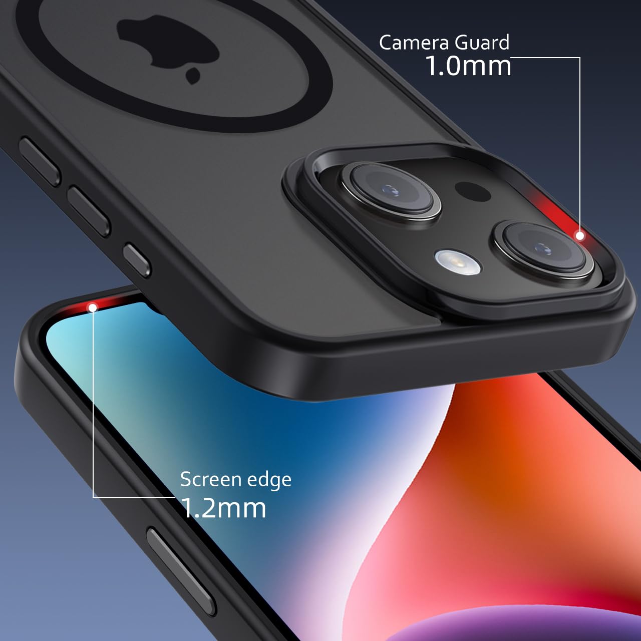 tigratigro Custodia Per iPhone, Compatibile con Mag-Safe,Traslucida Texture Opaca, Flessibile e anti-impronta,Consistenza simile alla Pelle (Grigio, iPhone 13)