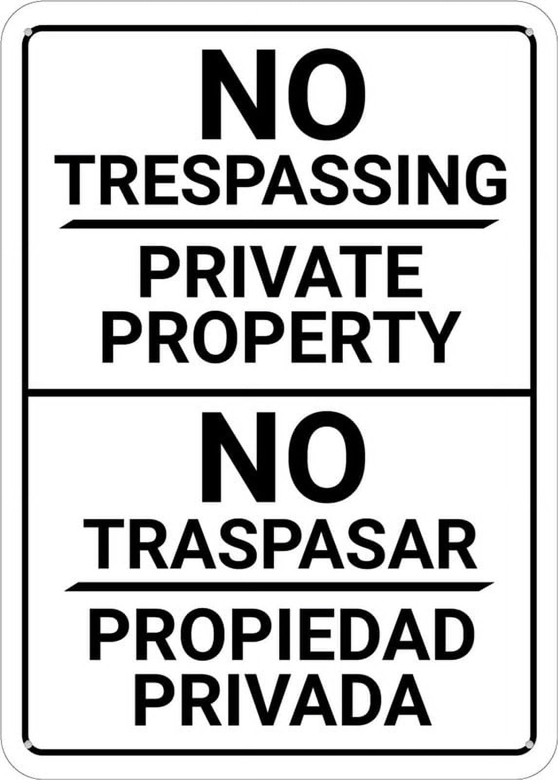 Kwqdozf As Pic Bilingual No Trespassing Private Property Wall Sign Rust Free Aluminum Sign