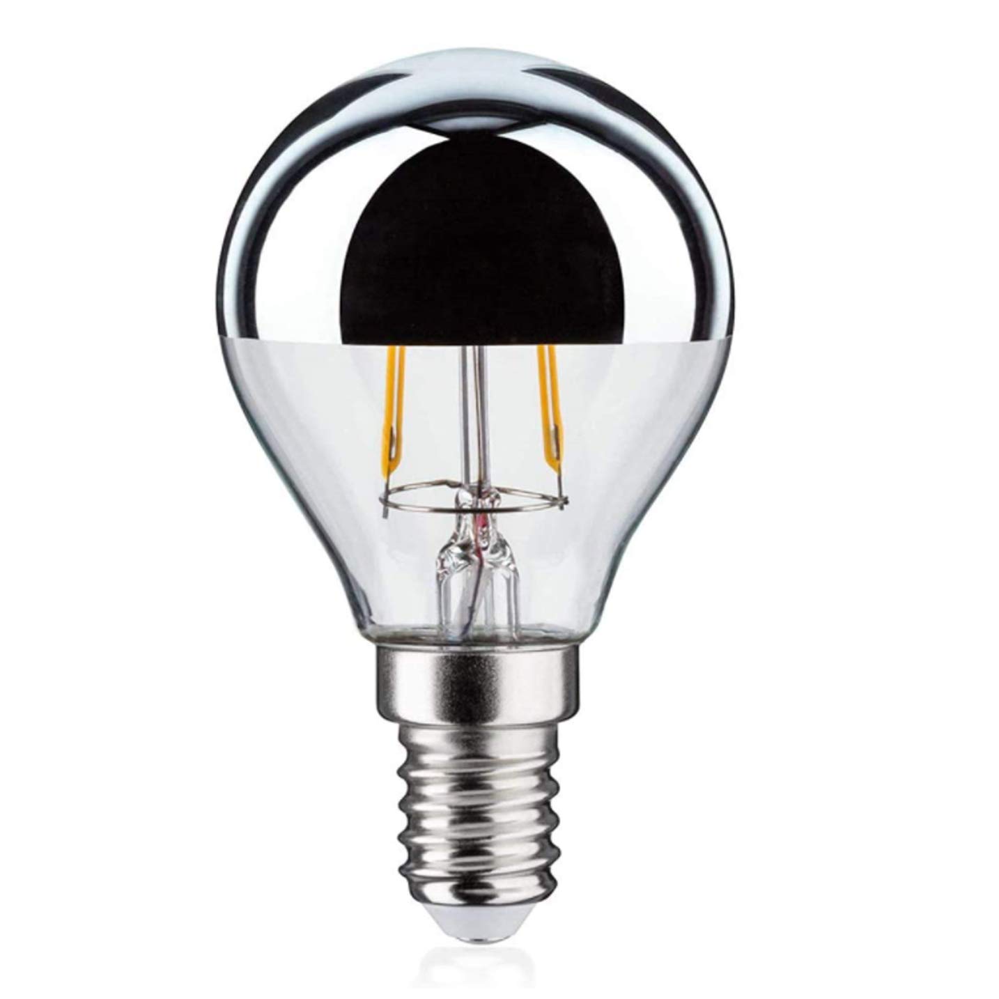 Funey G45 żarówka do lustra z głową srebrna żarówka LED gwint E14 żarówka Edisona zastępuje 35 W, 4 W, 320 lumenów, 2700 K ciepła biel, filament LED, lampa nitkowa, z funkcją ściemniania, 220 V, srebrna (8 szt.)