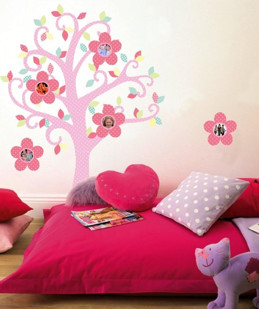 Lunarland BON BON PHOTO TREE Wall Decals Pink Flowers Polka