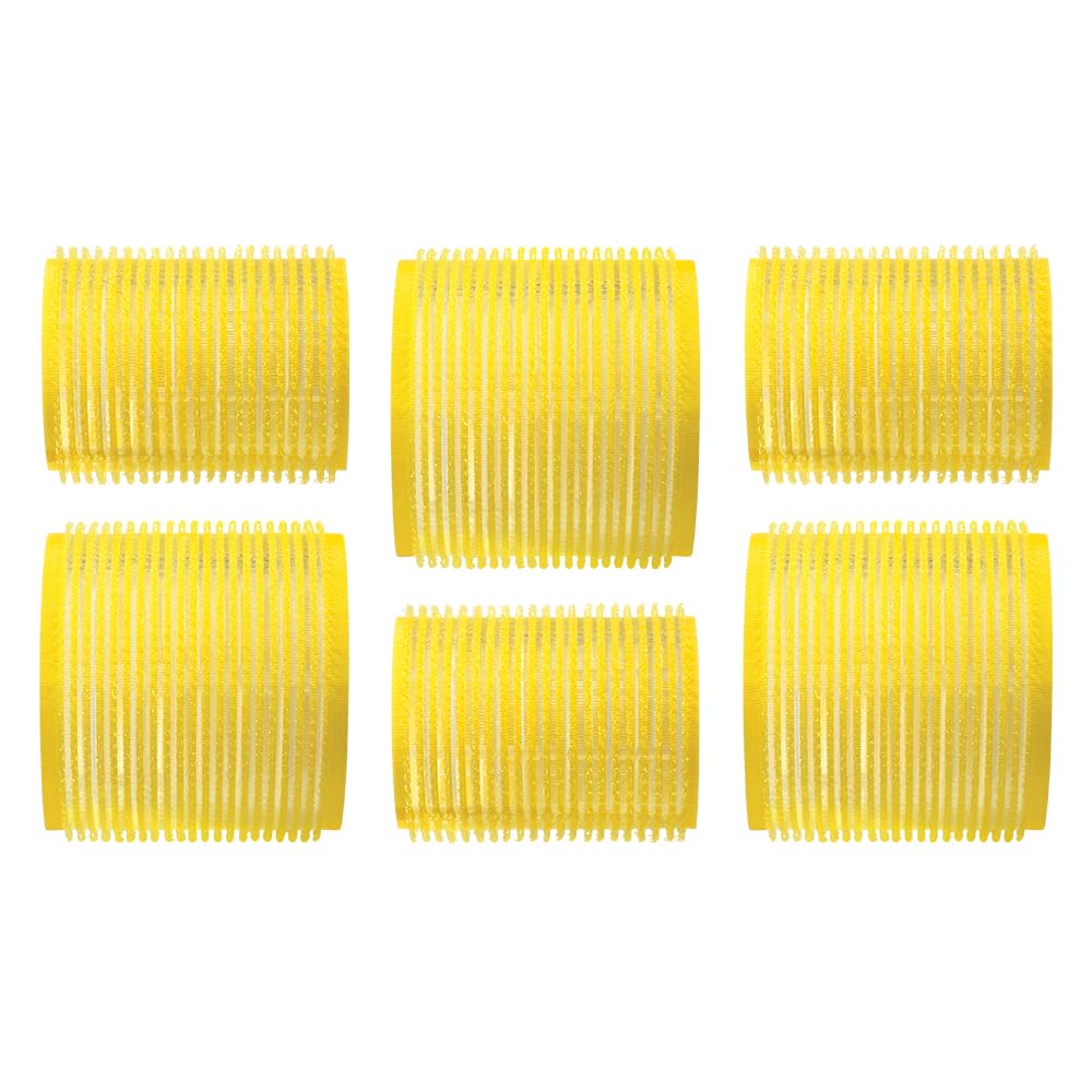 Drybar High Tops Self-Grip Rollers - self-grip rollers, create mega-lift & volume, two sizes; 3 medium & 3 large rollers, great for all hair types, Yellow, 1.0 count, Pack of 6