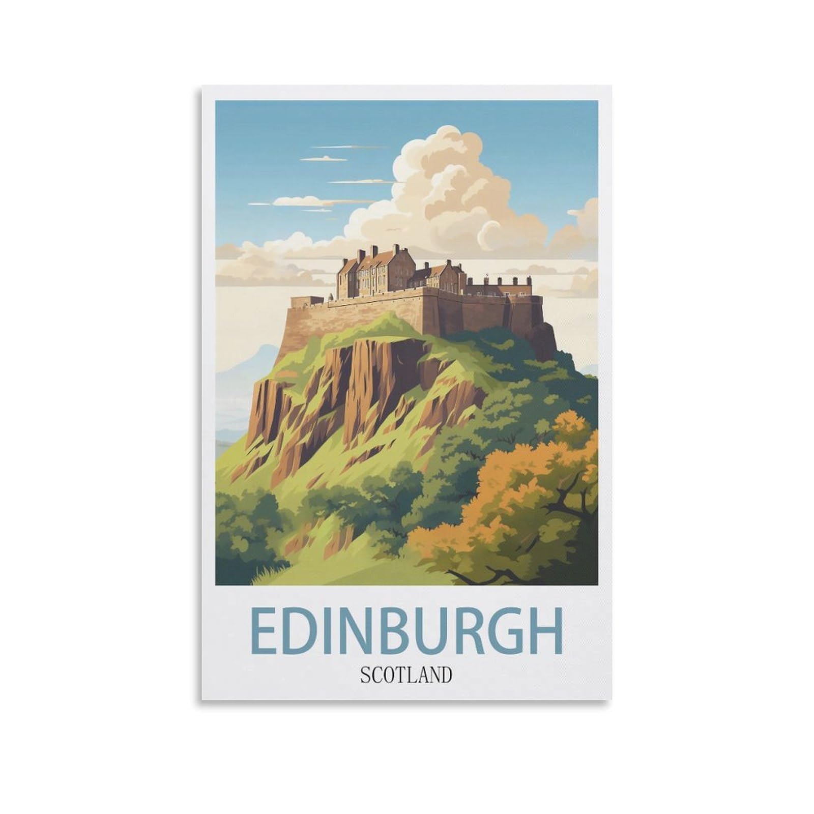 EZMLFA 5D Diamond Art Kits Adults,Edinburgh Castle Scotland,Round Dots Diamond DIY Kits Pictures for Wall Decor Home Office Decoration 30x40cm