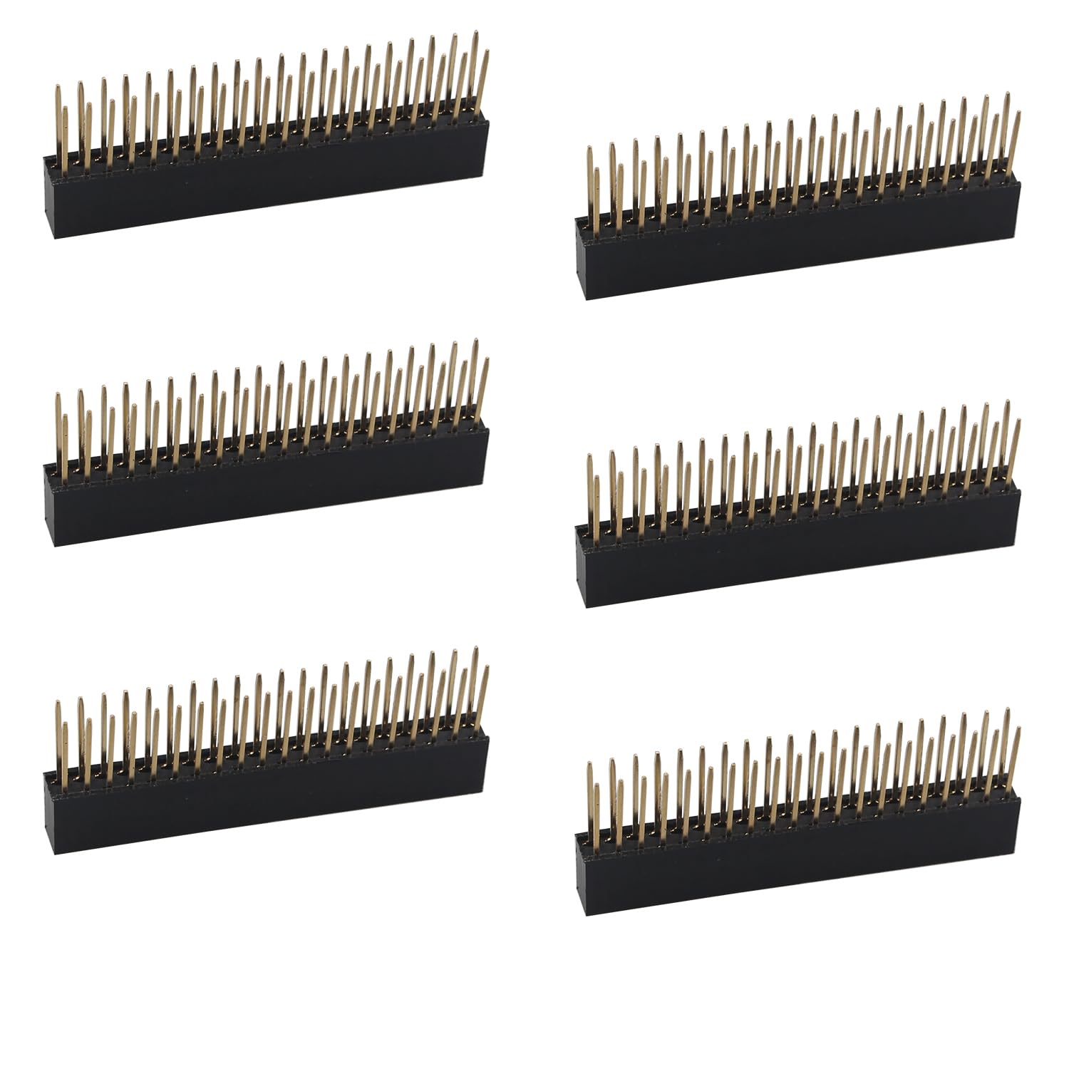 ZDE 6PCS 2x20 40 Pin Stacking Female Header 2.54mm Pitch Dual Row Extra Tall Headers Connector for Raspberry Pi Arduino PCB Breadboard