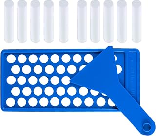 RONRONS Lip Balm Crafting Kit, Professional Blue Lip Balm Filling Tray and Spatula with 50 Pieces White Empty Lip Balm Tubes for Handmade DIY Making Natural Lip Balm Bussiness