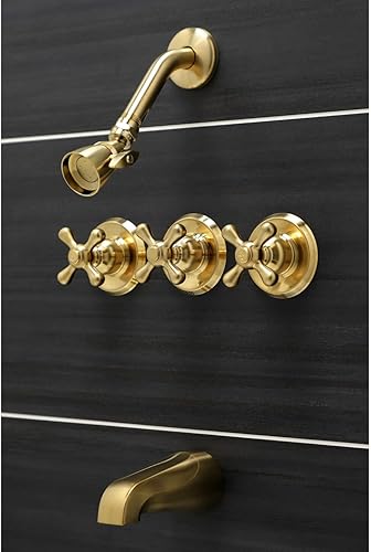 Miniatura 2 de Kingston Brass KB230AX - Grifo victoriano para bañera y ducha, negro mate, 72 x 8 x 7.38 pulgadas