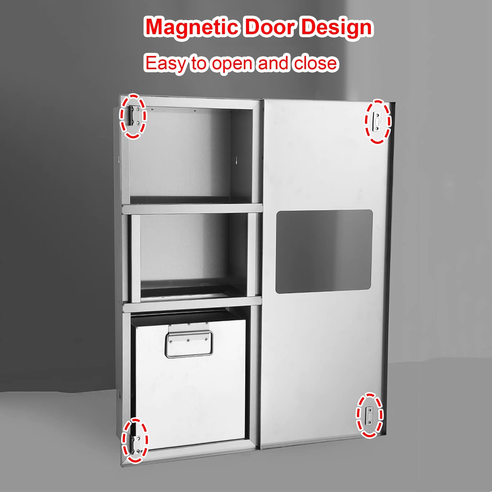 Dispensador Papel Secamanos con Cubo Basura, Dispensador de Papel de Manos en Acero Inoxidable 304, Papelera Cocina, para Uso Doméstico y Comercial(Gold,750x310x150mm)