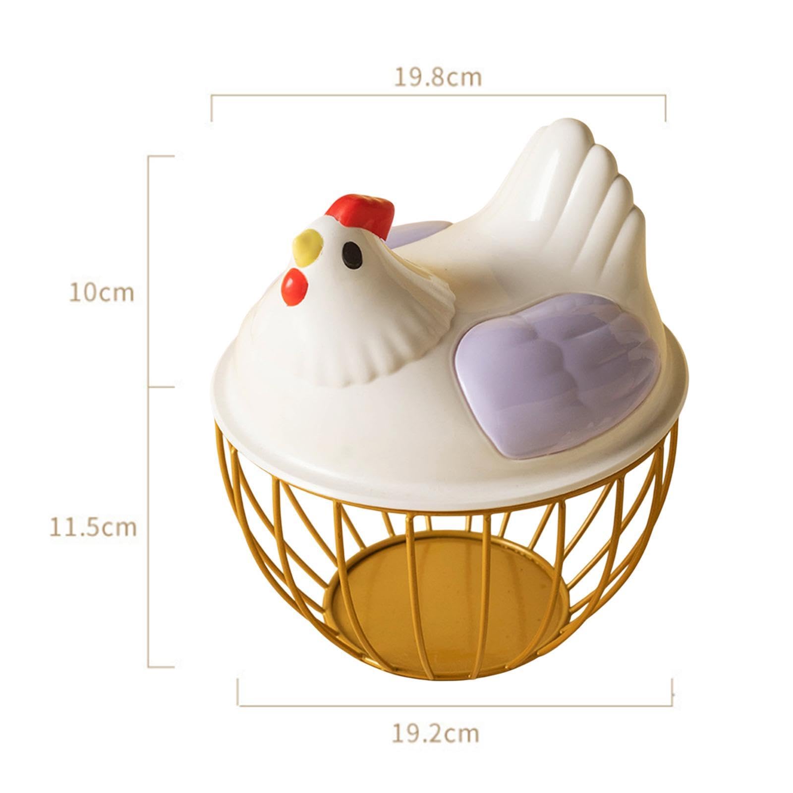 Sharplace Cesta para Huevos de Gallina, Cesta de Almacenamiento de Huevos de Alambre de Malla Metálica, Soporte Portátil para Huevos de Gallina Y Alambre de HIE, Raya Violeta Dorada, Individual