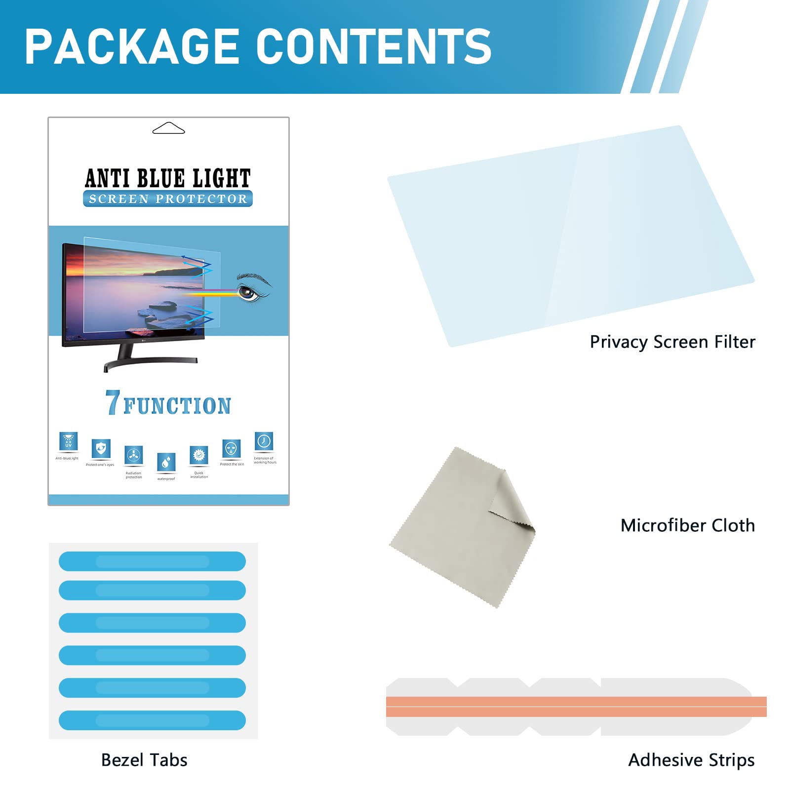 LAMA 24 Inch Universal Blue Light Blocking Screen Protector for 24" 16:9 Diagonal Desktop Monitor, Anti Blue Light, Anti Glare, Anti-UV, Blue Light Filter for Reduce Eye Strain(W*H:20.9"*11.73")