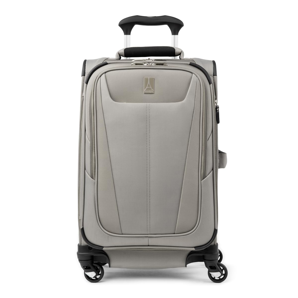 Travelpro Maxlite 5 Softside Expandable Carry on Luggage with 4 Spinner Wheels, Lightweight Suitcase, Men and Women, Champagne, Carry On 21-Inch