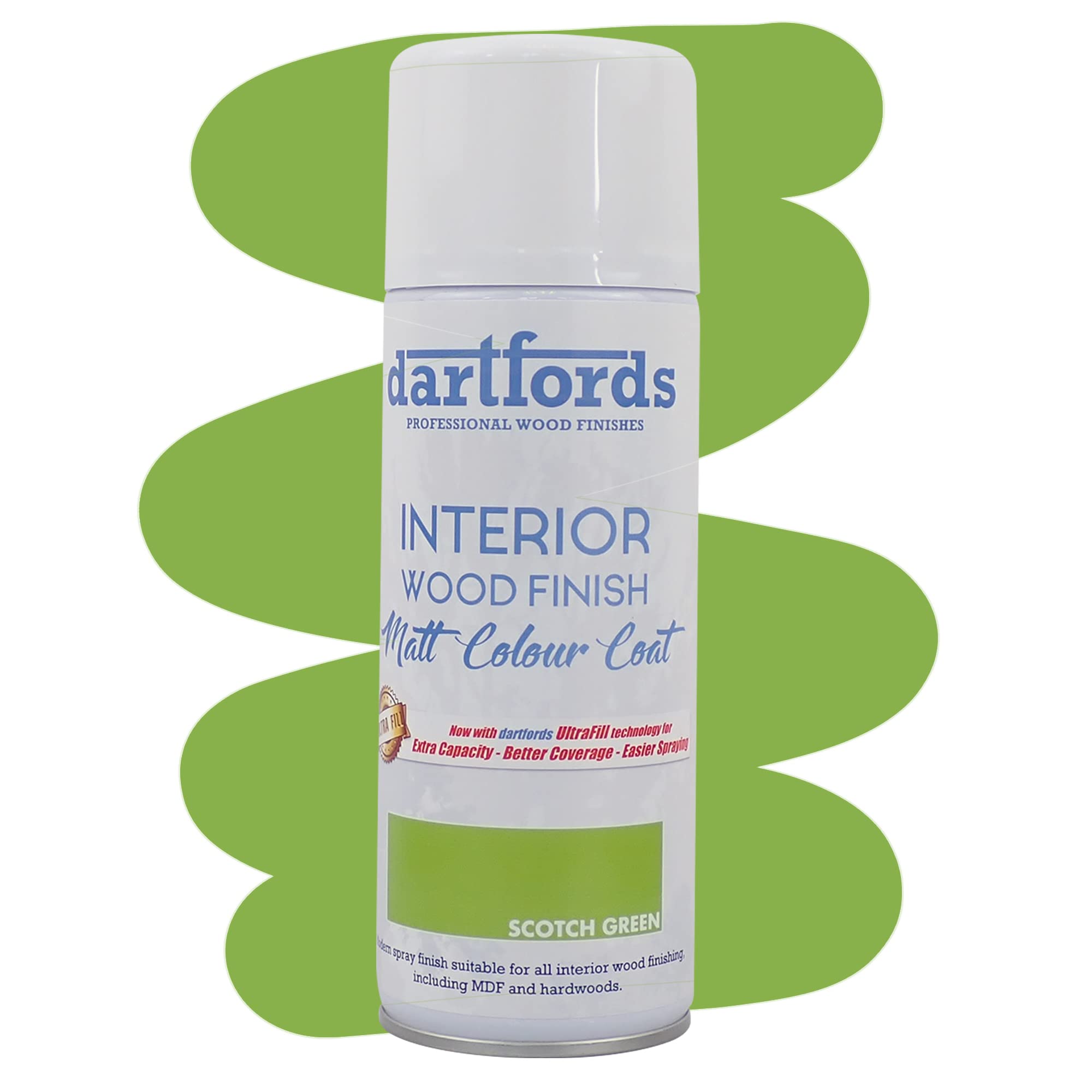 dartfords RF6157 Interior Furniture and Craft Matt Spray Paint - 400ml Aerosol, Scotch Green
