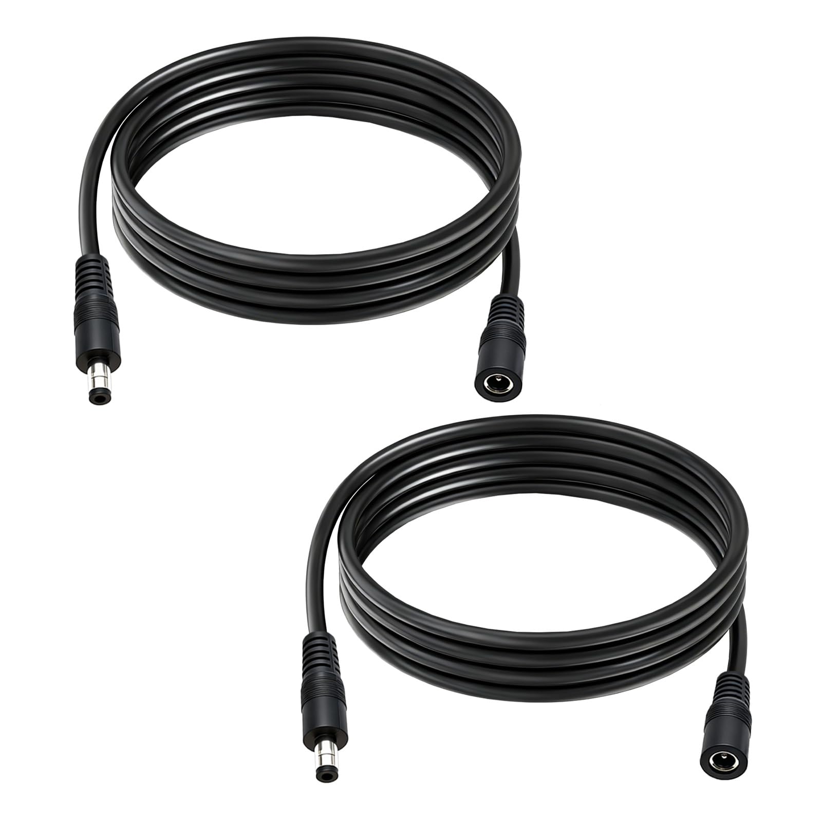 Verlängerungskabel, 14 AWG, Gleichstrom, 5,5 mm x 2,1 mm, 2 Stück | Stecker auf Buchse, 12 V/24 V Hochstrom, für CCTV-Kamera, Solarpanel, Wohnmobil