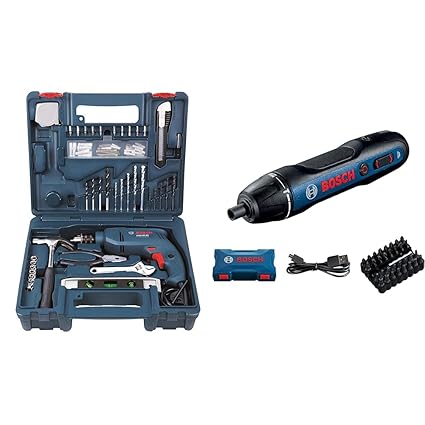 Bosch GSB 500W 500 RE Corded-Electric Drill Tool Set + Bosch GO 2 Professional Kit