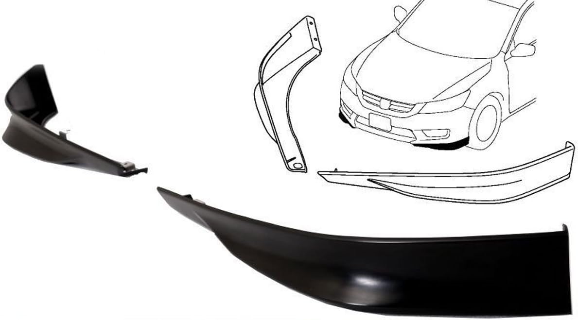 13-15 Honda Accord Sedan 4Dr OE HFP Style 2 Piece Front Lip Underbody Spoilers