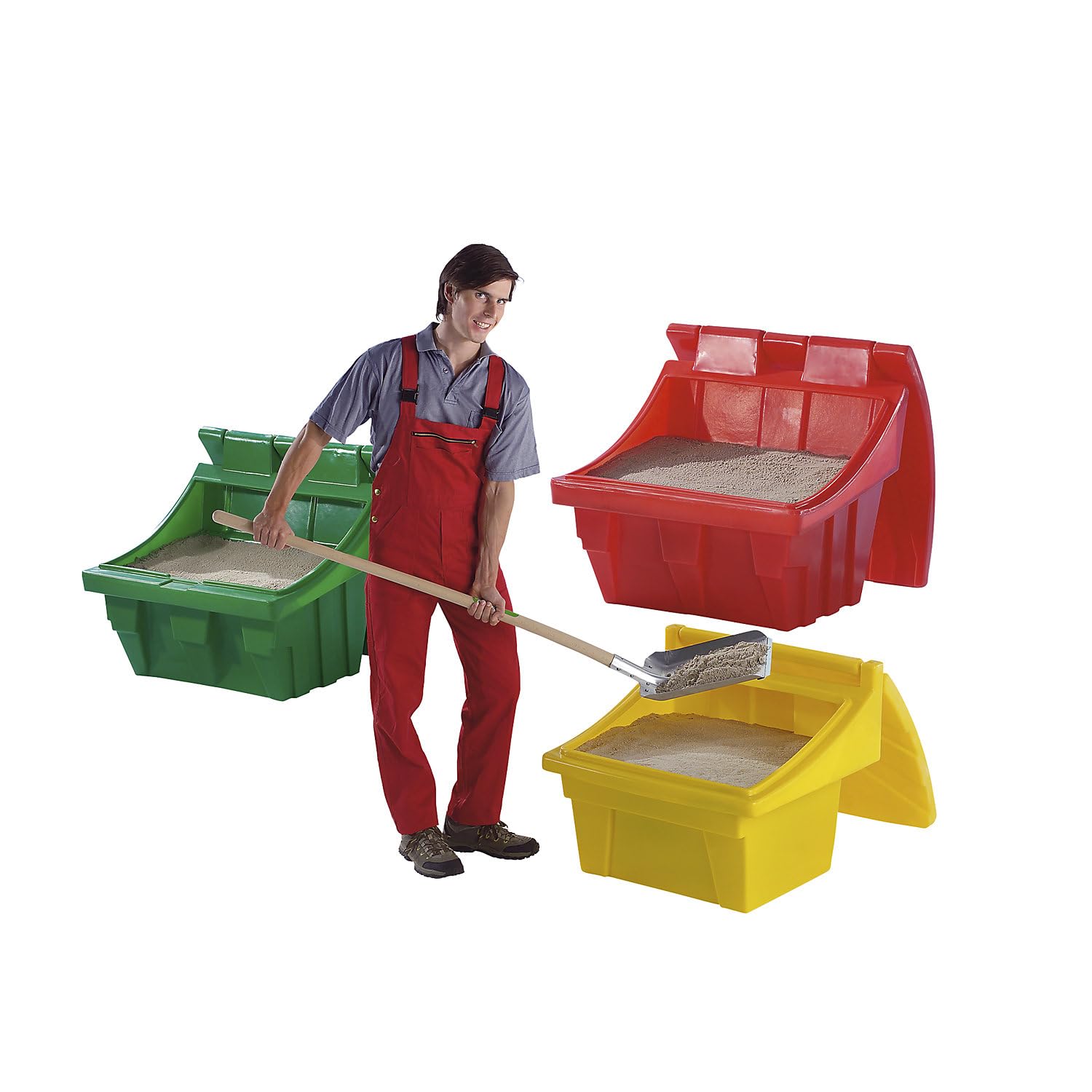 kaiserkraft FRANKEL Bac à sel et Universel en polyéthylène | capacité env 100 l | Rouge