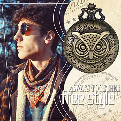 Image of JewelryWe Vintage Pocket Watch Cool Gear Steampunk Retro Pendant Necklace Watches for Men Women Halloween Costumes Daily and Office