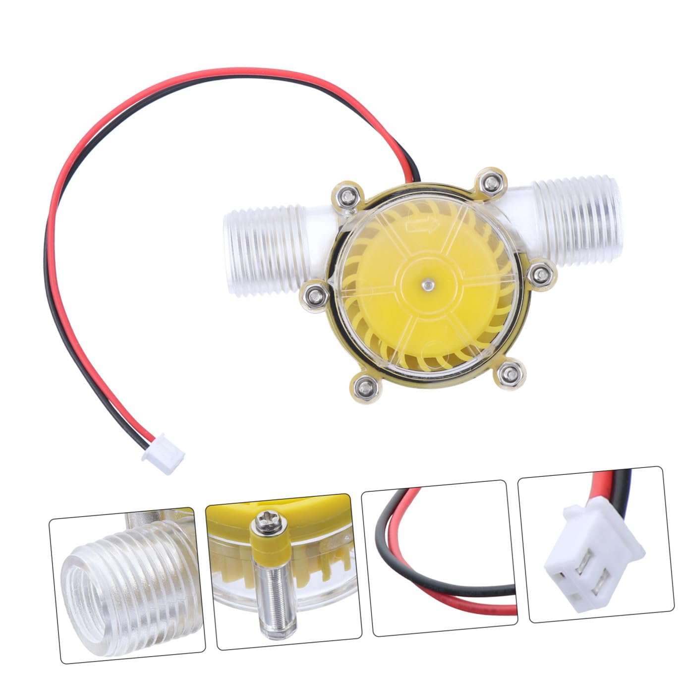 INOOMP Generador Hidroeléctrico de Agua de 12v, Microgenerador de Turbina, PVC, Arranque Baja Presión, Adecuado para Flujo de Agua en Hogar