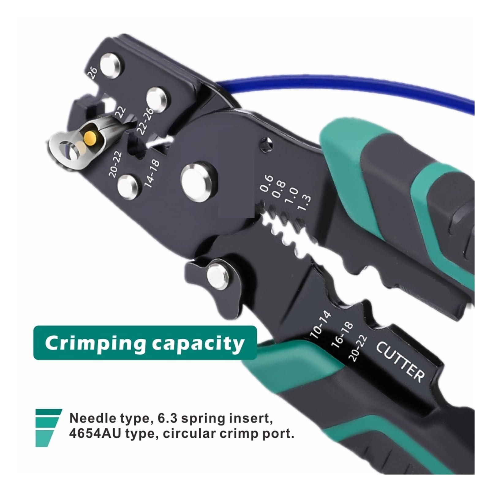 Herramienta De Prensado Alicates Pelacables Cortador Crimpadora 10-26AWG Terminal Cordón Tubo Cuadrilátero Crimpeado Preciso