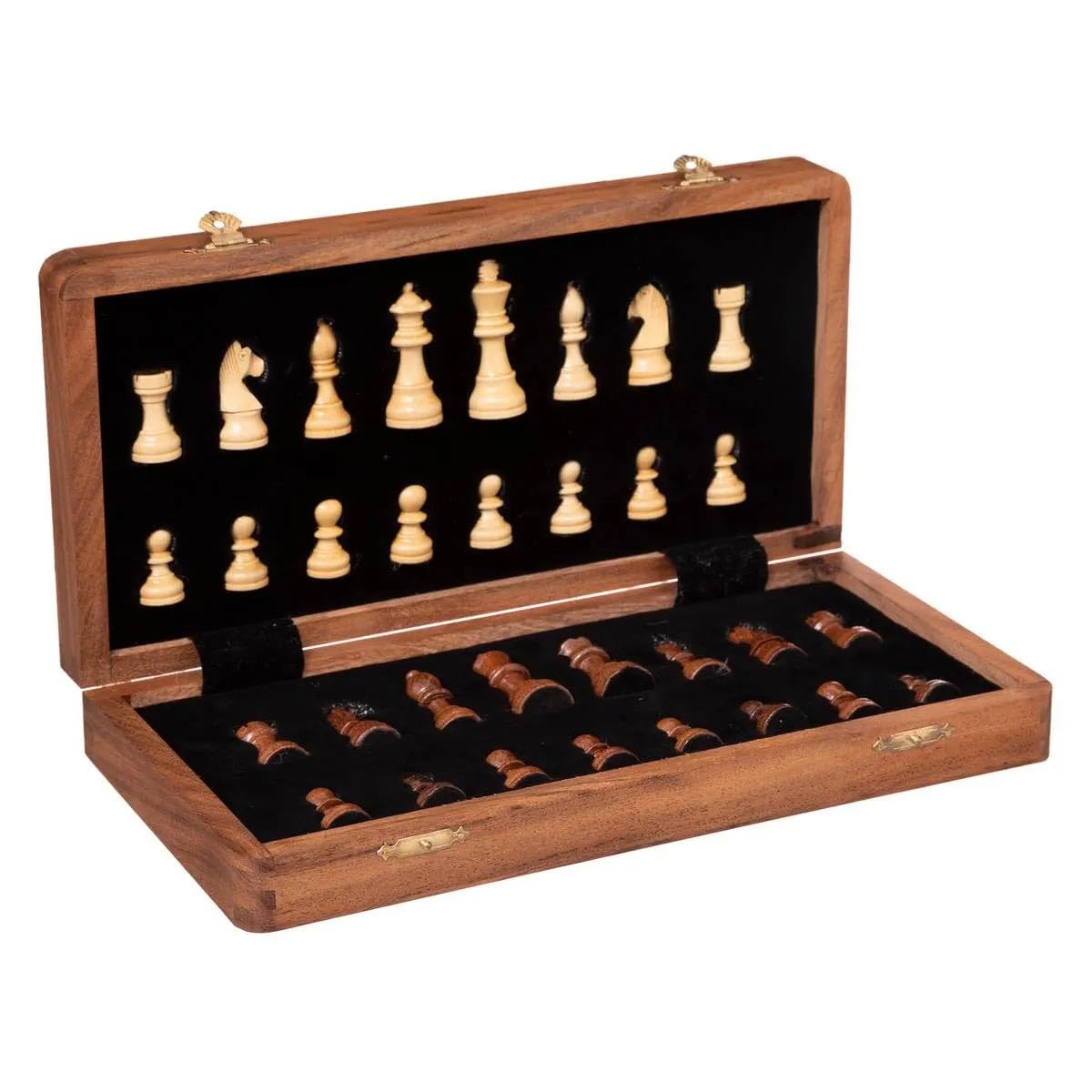 Atmosphera Créateur d'intérieur - Jeu d'Échec Déco Bois d'Acacia 33cm Marron