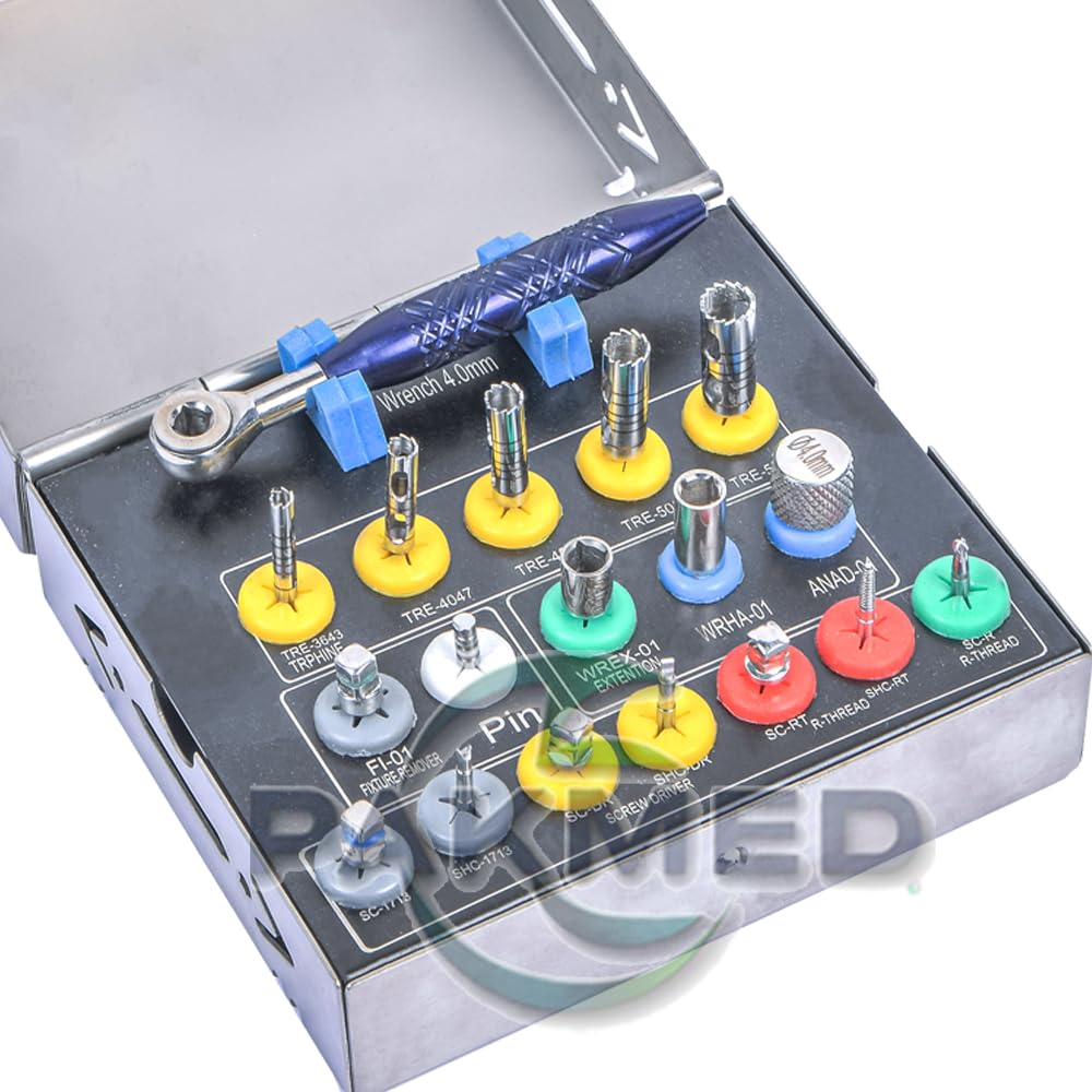 MEDESA Dental Implant Removal kit Implant Remover Extractor with Ratchet Wrench 4.00mm