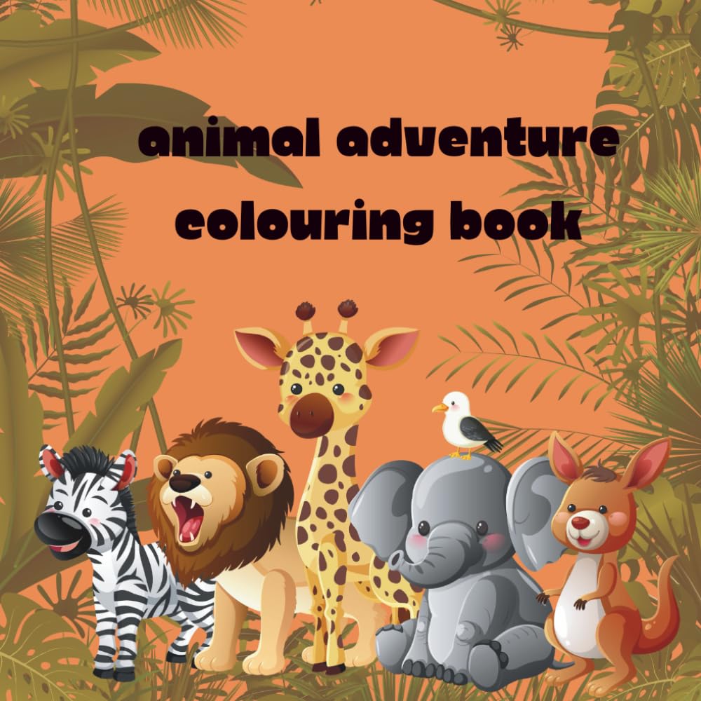 Animal adventure colouring book