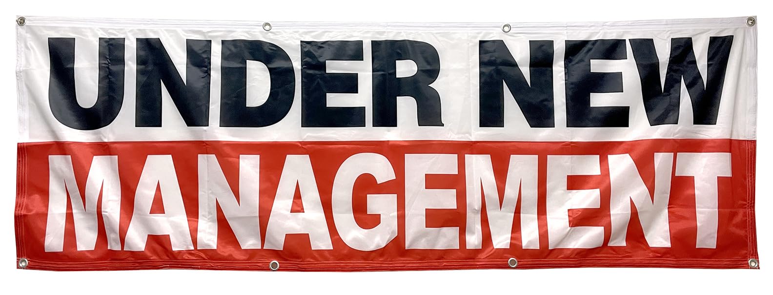 Generic 4 Less Co 2x6 Feet UNDER NEW MANAGEMENT Banner Sign Fabric Polyester with Grommets wrb, Medium, Red