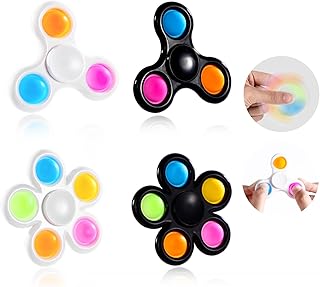 GOHEYI Fidget Spinners 4 Pack, Fidget Toy Pack for Kids, Pop Bulk Sensory Toys Set for Kids, Fidget Spinners ADHD Fidget T...