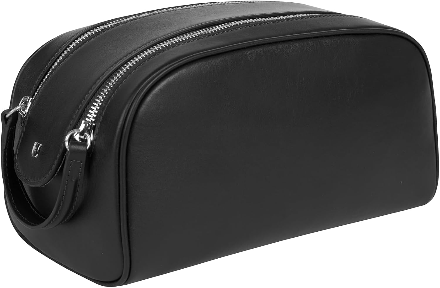 Full-Grain Leather Toiletry Bag for Men & Women | Travel Dopp Kit & Makeup Organizer | LWG Gold-Rated Certified | Durable Zip Closure, Carry Handle | Gift & Daily Use, Black