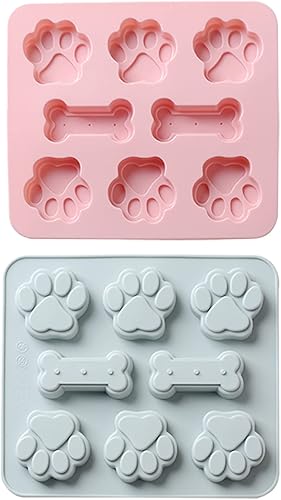 Paquete de 2 moldes de silicona para cachorros y huesos de perro, moldes de silicona para golosinas para perros, para hornear chocolate, dulces, disponible en Yaxa Colombia