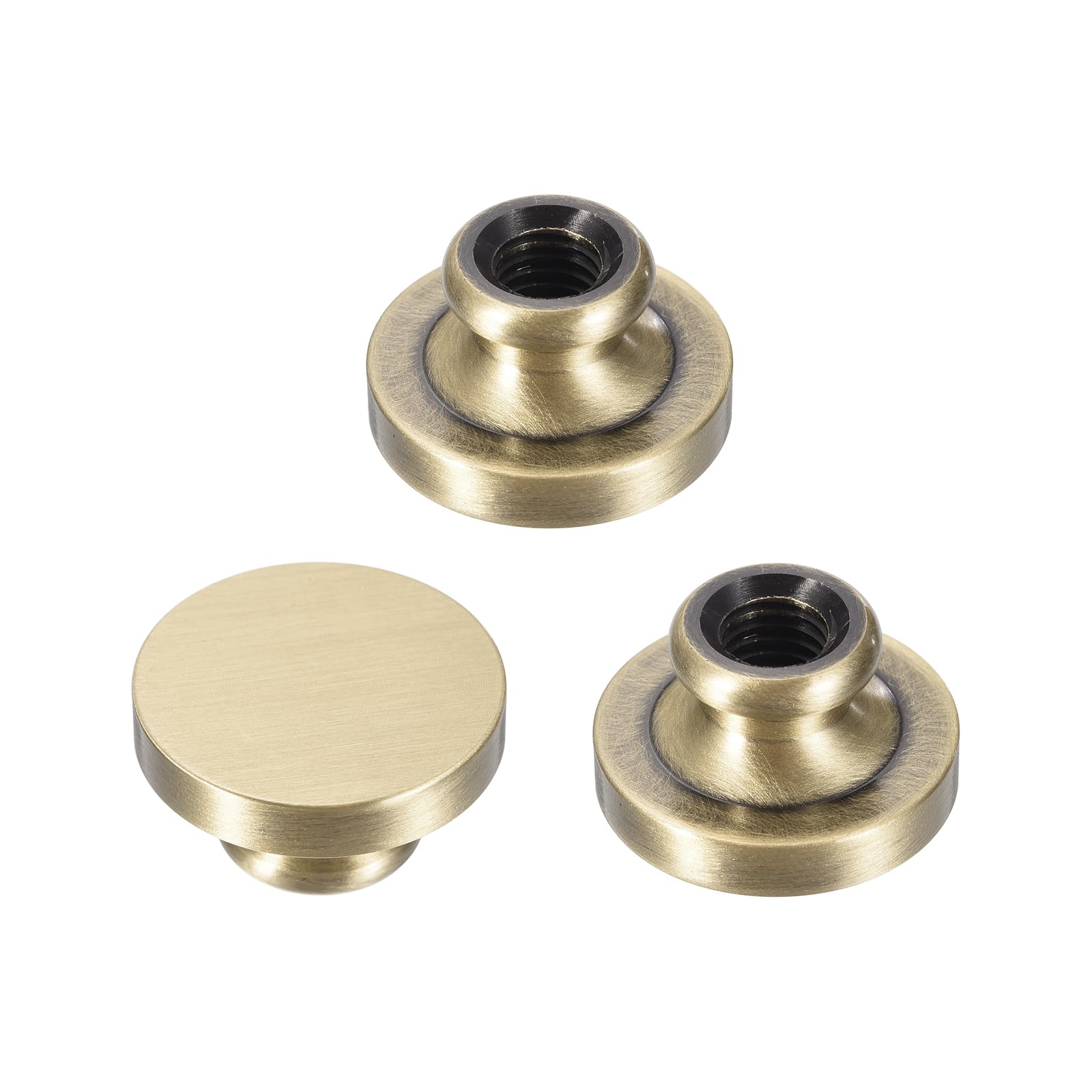 PATIKIL 3 Pack 25mm Blank Wax Seal Stamp, Round Sealing Wax Stamp Vintage Retro Brass Head for Envelope Invitation Cards Wedding Greeting Gift Decor Party Accessories, Bronze