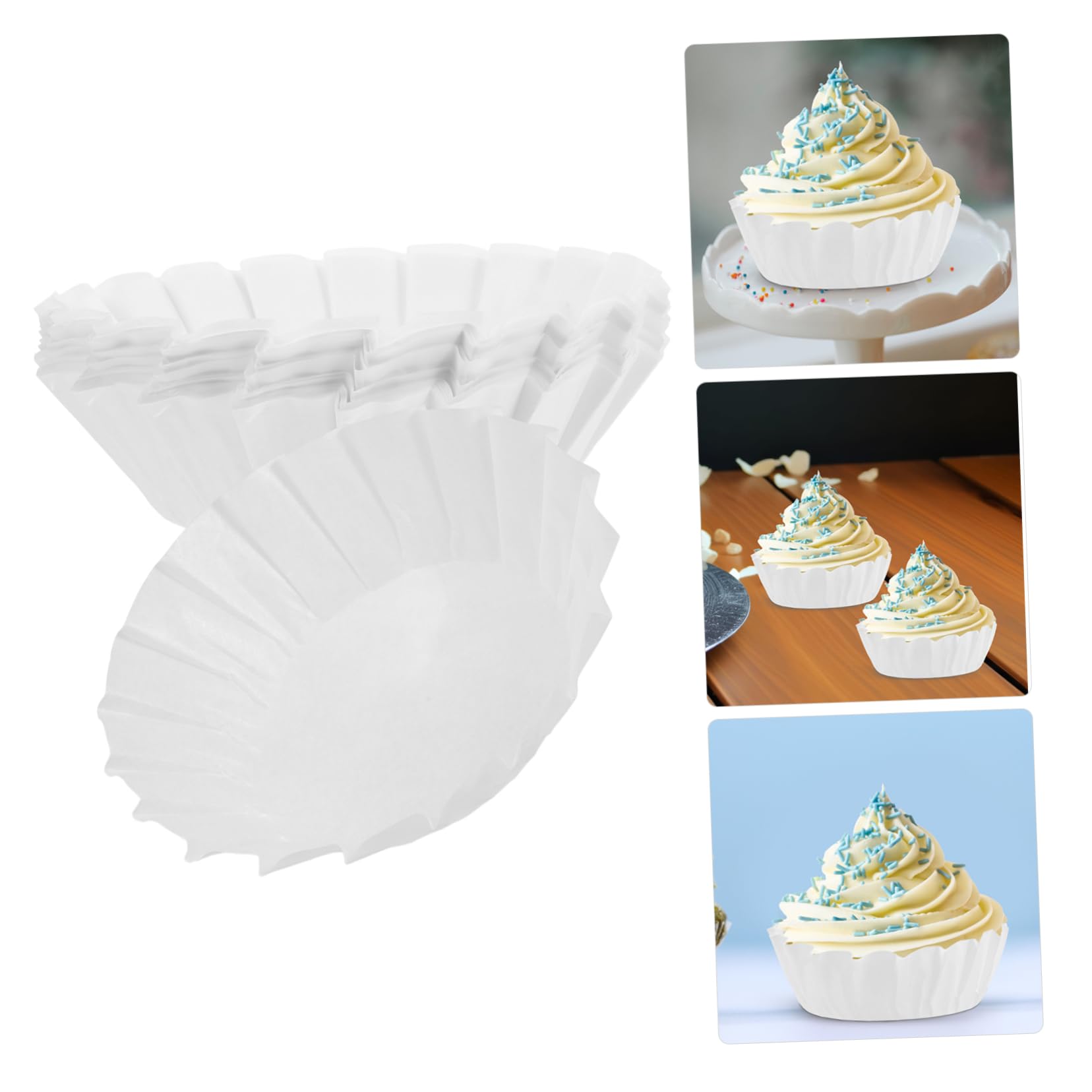 PRETYZOOM 250 Stk Baskisches Ölpapier Pergamentpapier Cupcake-Backförmchen Muffinförmchen für Cupcakes Muffin-Backförmchen Pappbecher einpacken Kuchen Muffinförmchen Silikonpapier Weiß