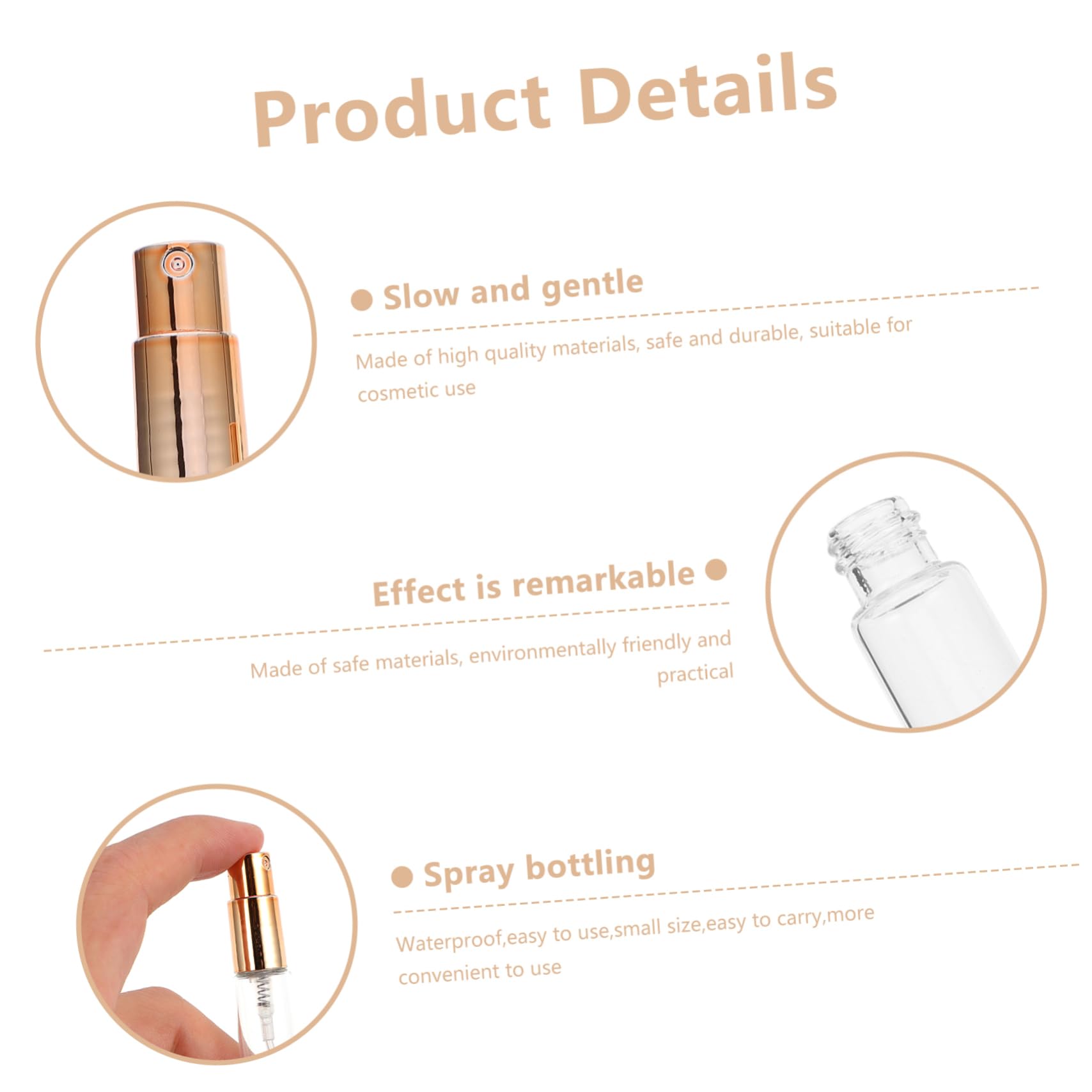 FRCOLOR 50 flaconi spray, riutilizzabili, vuoti, bottiglie di profumo, bottiglie vuote, per campioni di profumo, mini bottiglie di profumo, vuote da viaggio, strumento cosmetico in