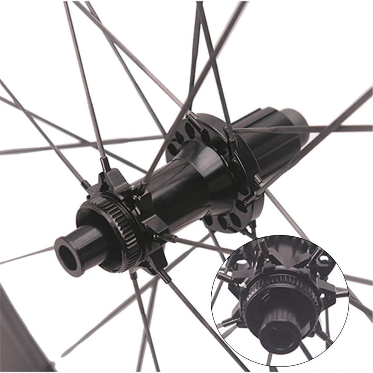 Set Di Ruote Per Bici Corsa 700C Asse Passante Fibra Di Carbonio Set Ruote